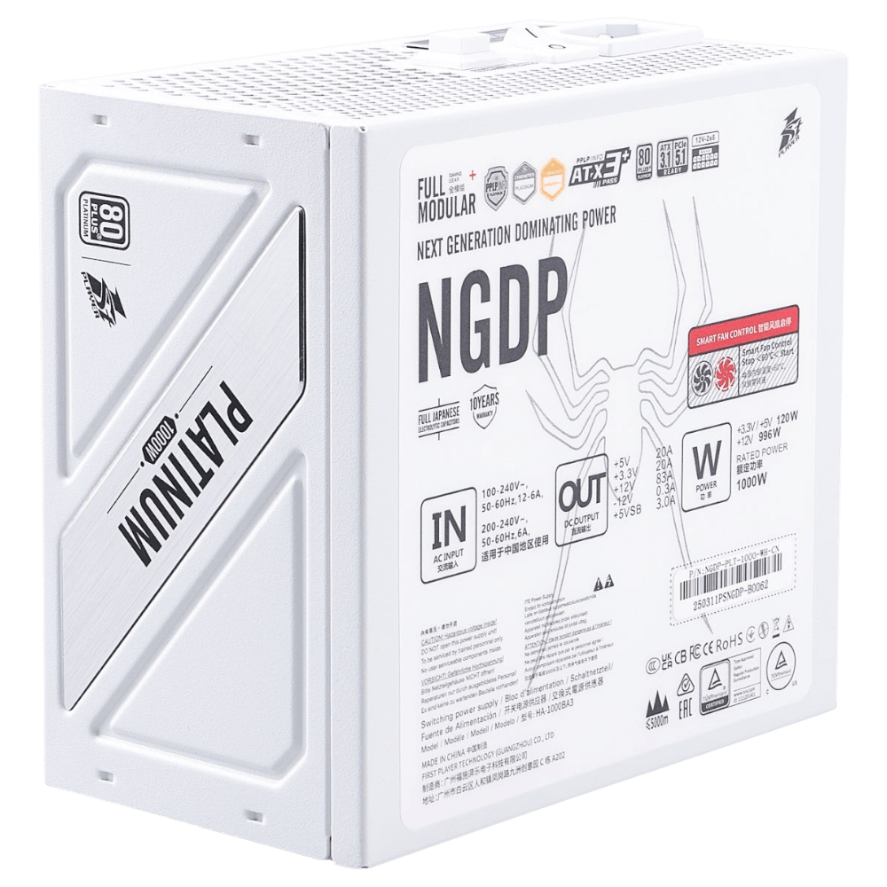 1STPLAYER NGDP 1000 Platinum (ATX 3.1 PCIe 5.1, White)