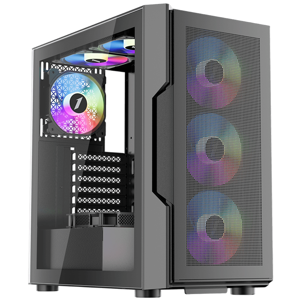 1STPLAYER T7-P Gaming Case Black (ATX, Top 240mm Radiator)