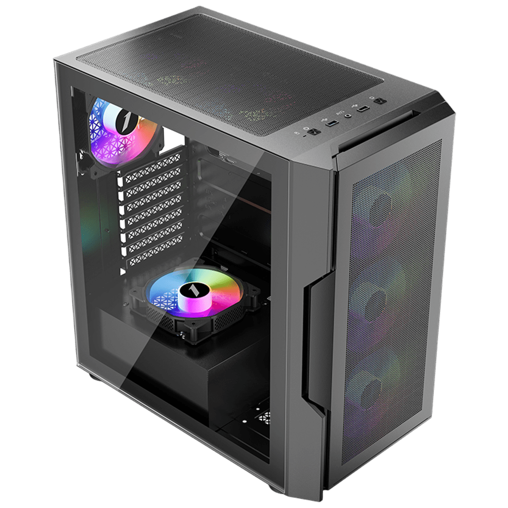 1STPLAYER T7-P Gaming Case Black (ATX, Top 240mm Radiator)