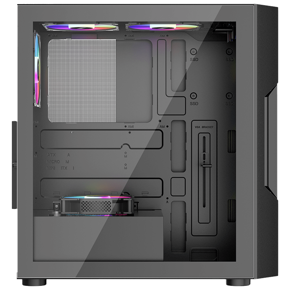 1STPLAYER T7-P Gaming Case Black (ATX, Top 240mm Radiator)