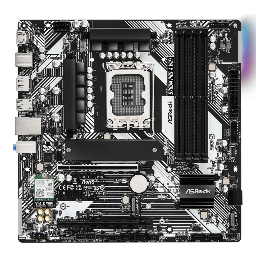ASRock B760M Pro-A WiFi6E (LGA 1700, Micro-ATX)