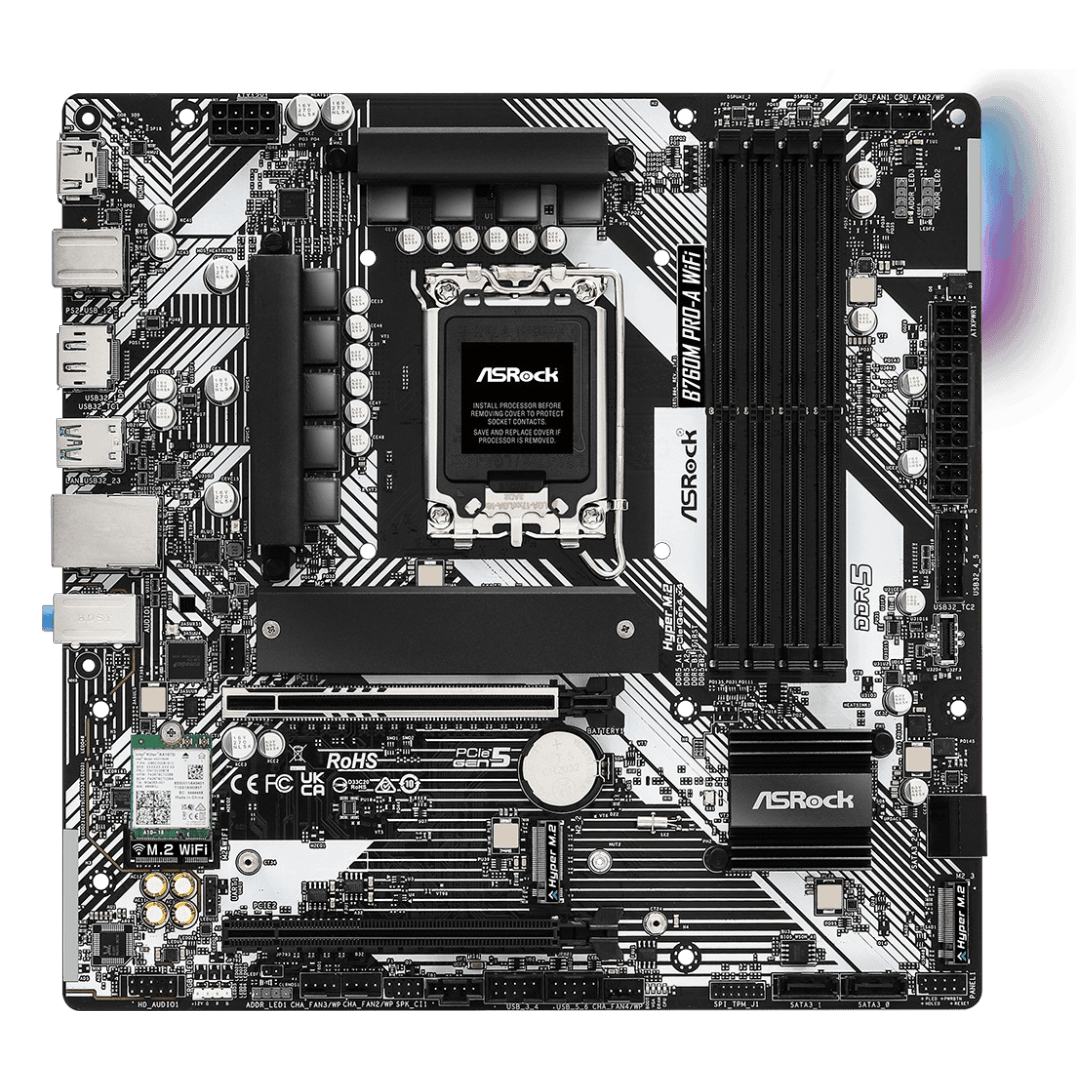 ASRock B760M Pro-A WiFi6E (LGA 1700, Micro-ATX)