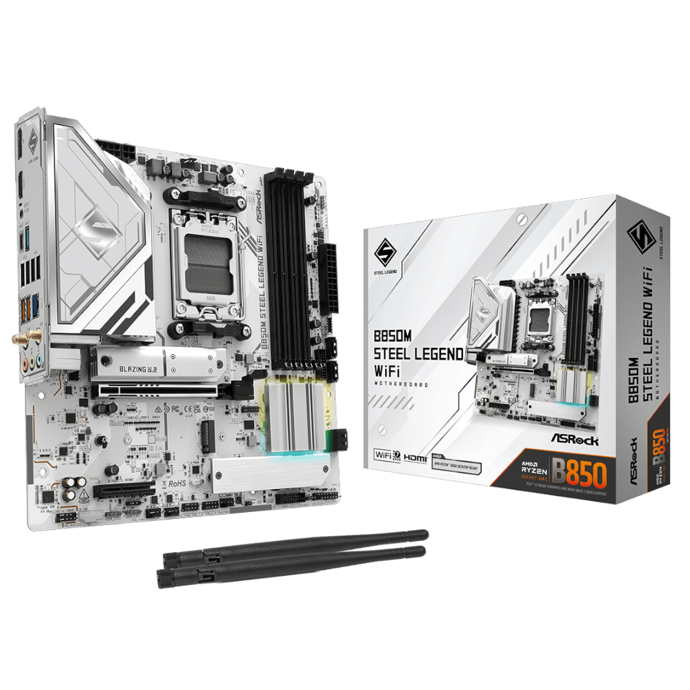 ASRock B850M STEEL LEGEND WiFi7 White (AM5, Micro-ATX)