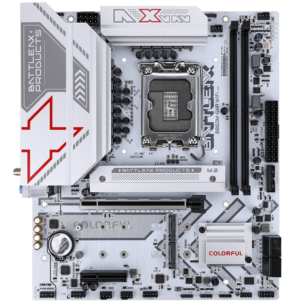 Colorful B860M Battle-AX B860M-GHA WiFi V20 White (LGA 1851, Micro-ATX)