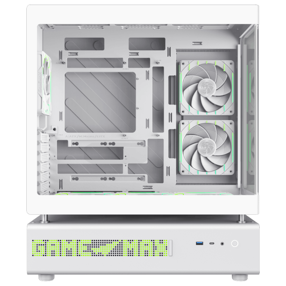 GAMEMAX N90 6F White (ATX, Top 360mm Radiator, Curved Glass, Split-chamber Design)