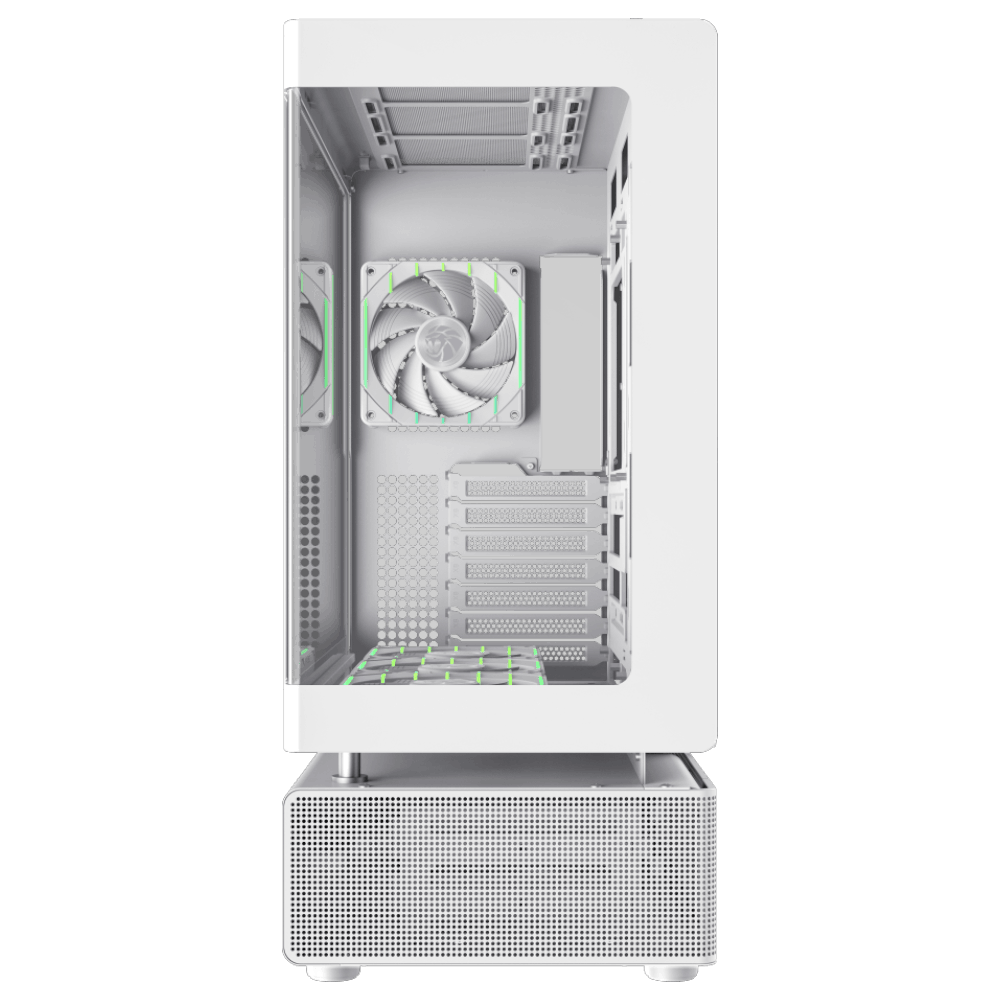 GAMEMAX N90 6F White (ATX, Top 360mm Radiator, Curved Glass, Split-chamber Design)