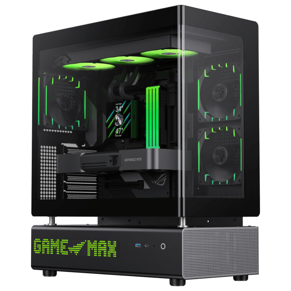 GAMEMAX N90 6F (ATX, Top 360mm Radiator, Curved Glass, Split-chamber Design)