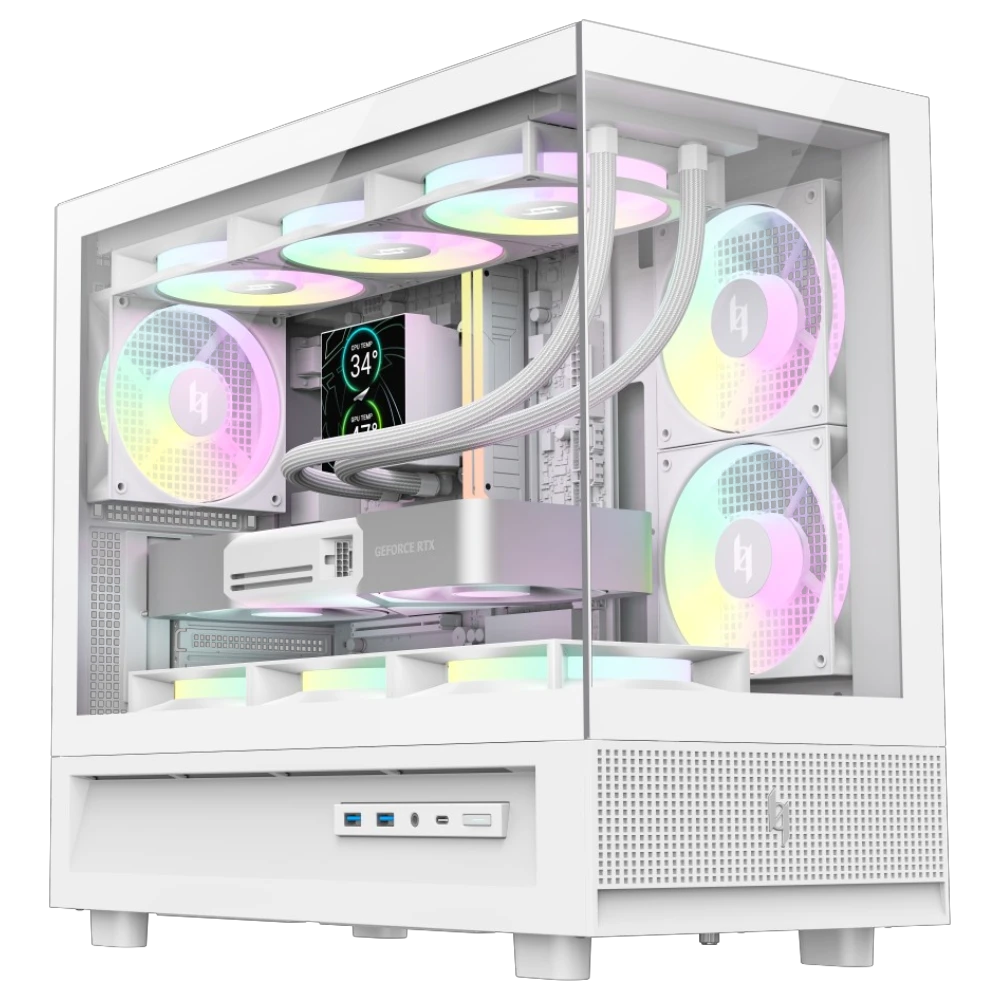 XERON NEX C31 3F White (Micro-ATX, Top 360mm Radiator) - Mushi's Choice