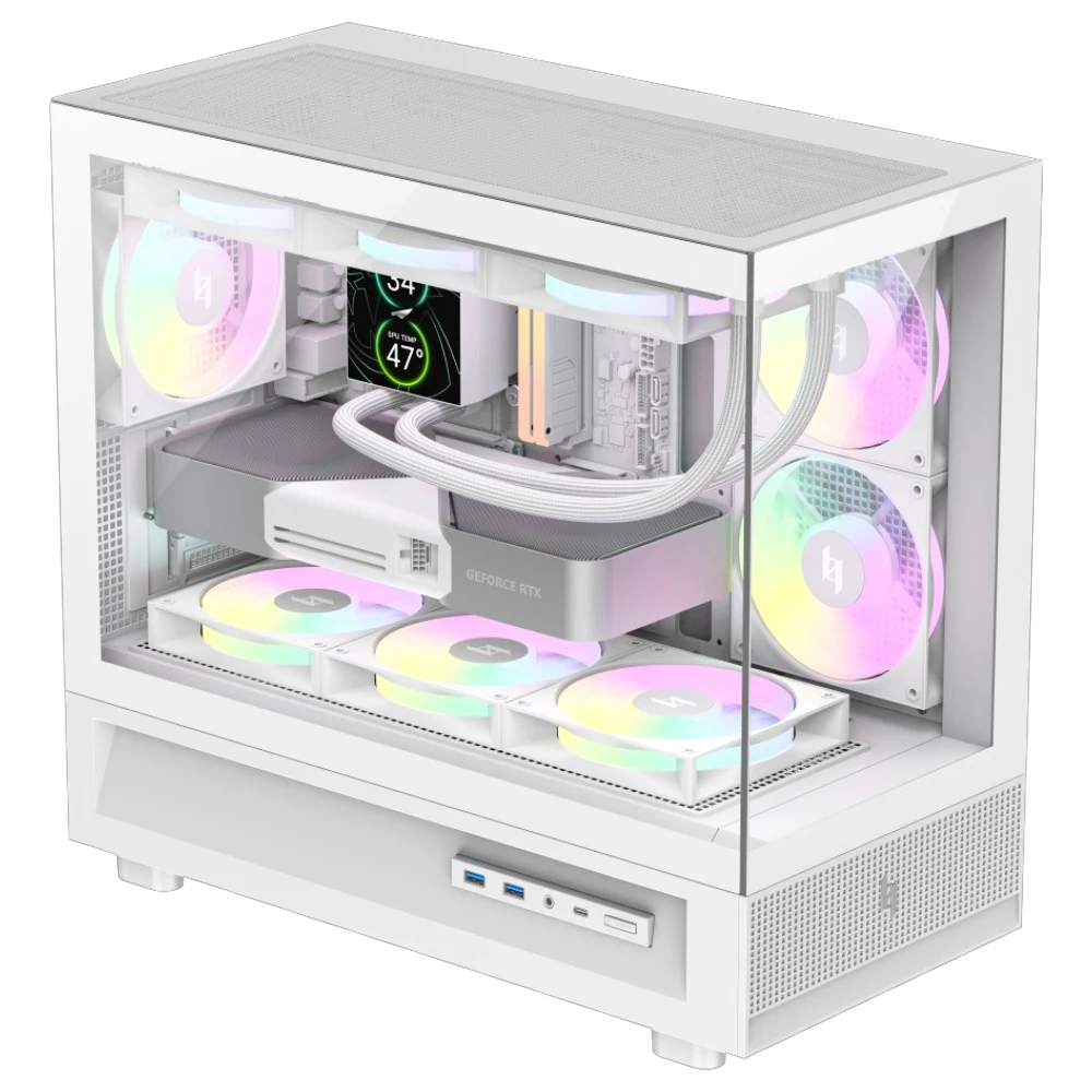 XERON NEX C31 3F White (Micro-ATX, Top 360mm Radiator) - Mushi's Choice