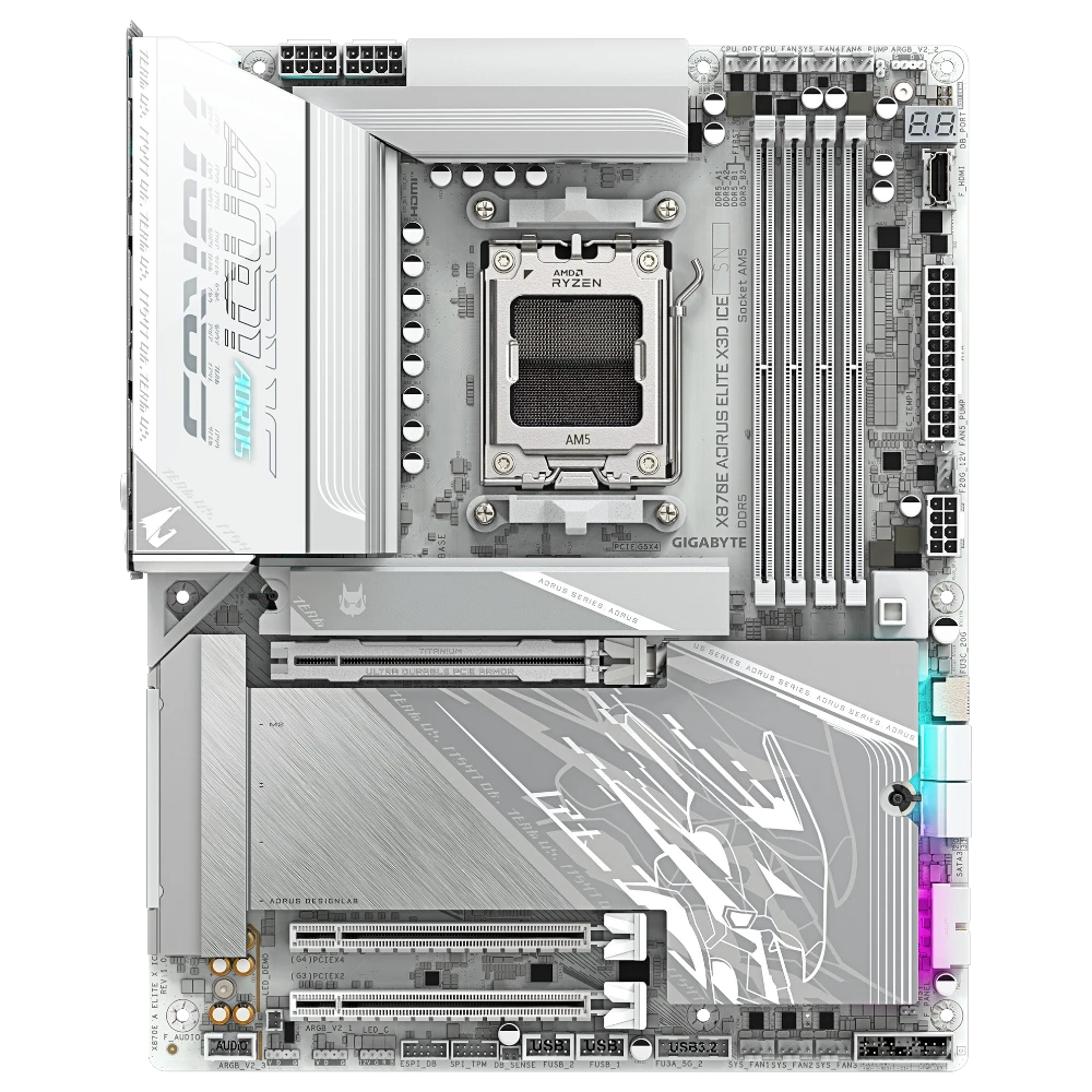 GIGABYTE X870E AORUS ELITE X3D ICE WiFi7 White (AM5, ATX)