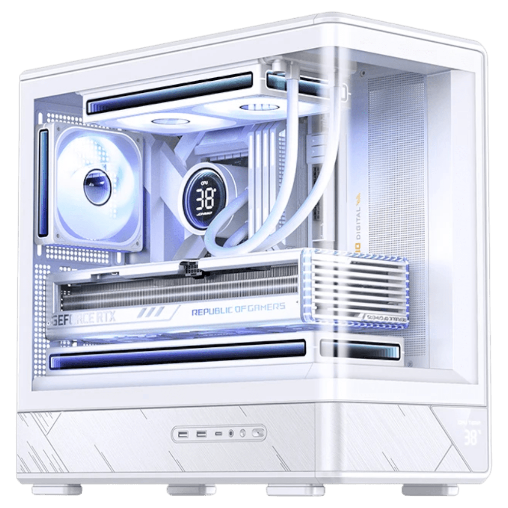 JONSBO D200 White (Micro-ATX, Curved Glass, Top 360mm Radiator) - Mushi's Choice
