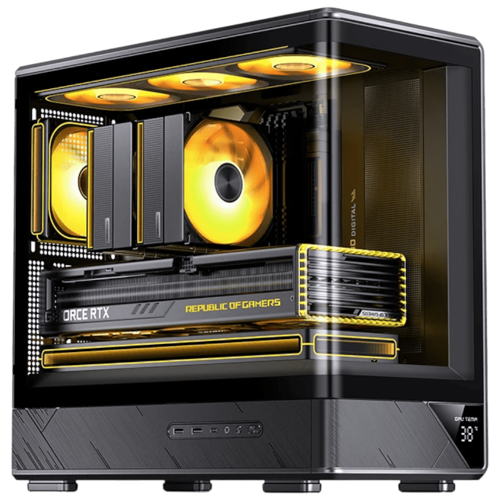 JONSBO D200 (Micro-ATX, Curved Glass, Top 360mm Radiator)