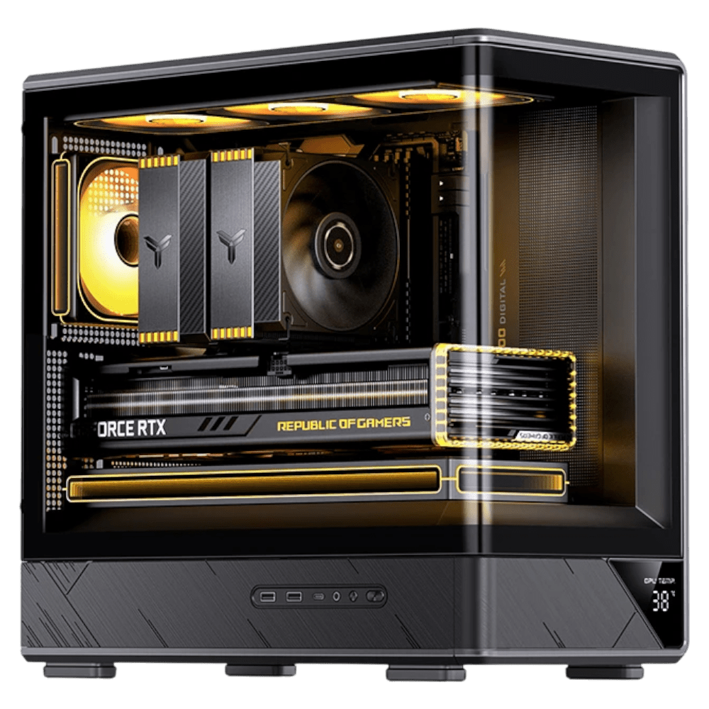 JONSBO D200 (Micro-ATX, Curved Glass, Top 360mm Radiator)
