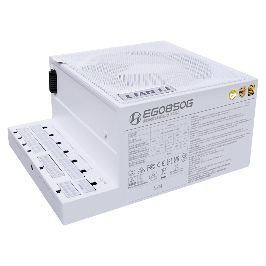 LIAN LI EDGE EG850 Gold (L-Shape Design, ATX 3.1, PCIe 5.1, White)