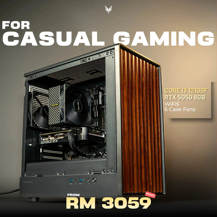 MUSH-E Wood: Core i3 12100F + RTX 5050 8GB