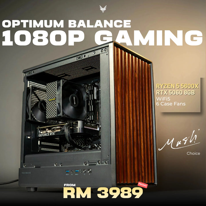 MUSH-E Wood: Ryzen 5 5600X + RTX 5060 8GB