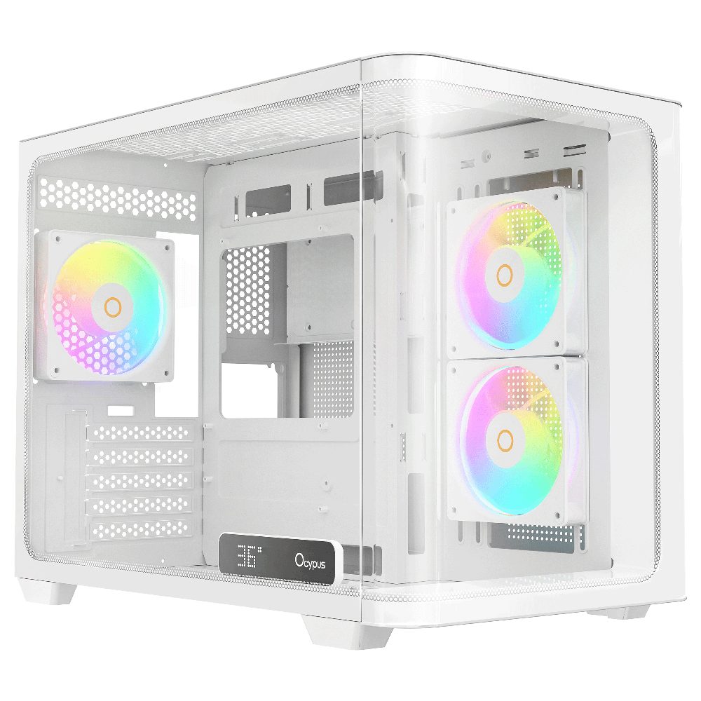 Ocypus Iota C50 Curve ARGB 3F White (Micro-ATX, Top 360mm Radiator)