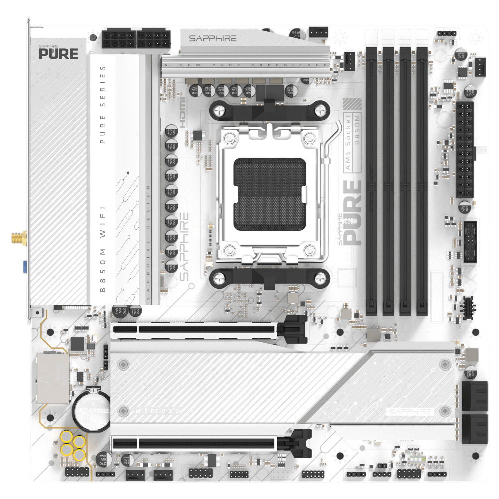 SAPPHIRE PURE B850M WiFi6 White (AM5, Micro-ATX)