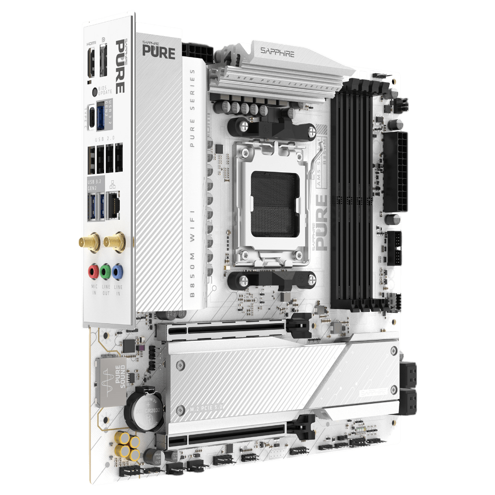 SAPPHIRE PURE B850M WiFi6 White (AM5, Micro-ATX)