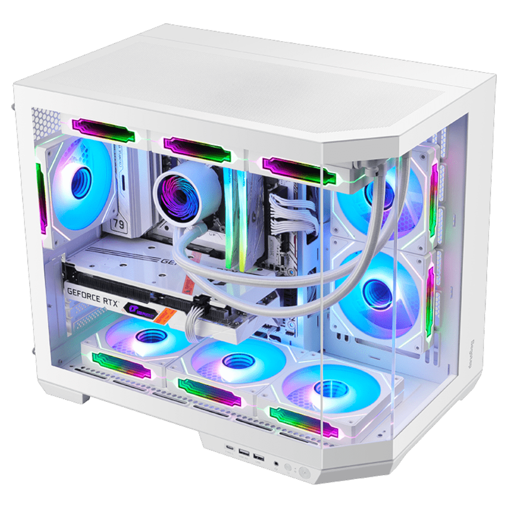 Segotep Lumi 3T 6F White (Micro-ATX, Top 360mm Radiator)