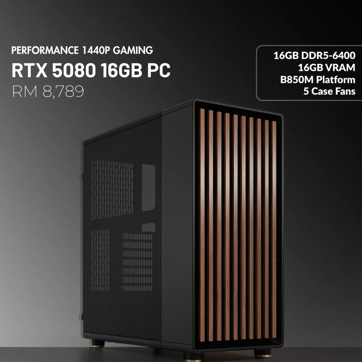 MUSH-E Wood: RTX 5080 16GB Gaming PC
