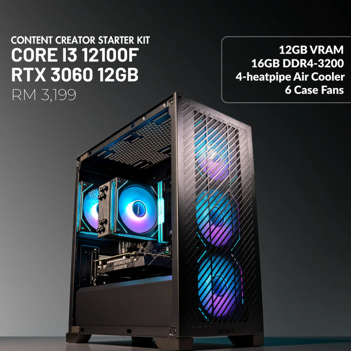 MUSH-E 301: Core i3 12100F + RTX 3060 12GB