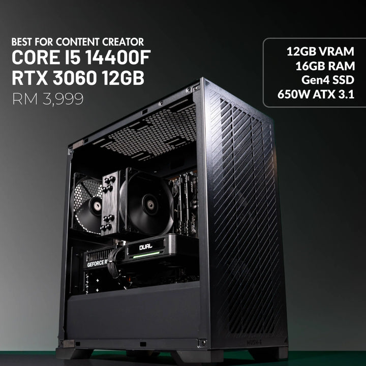 MUSH-E 301: Core i5 14400F + RTX 3060 12GB