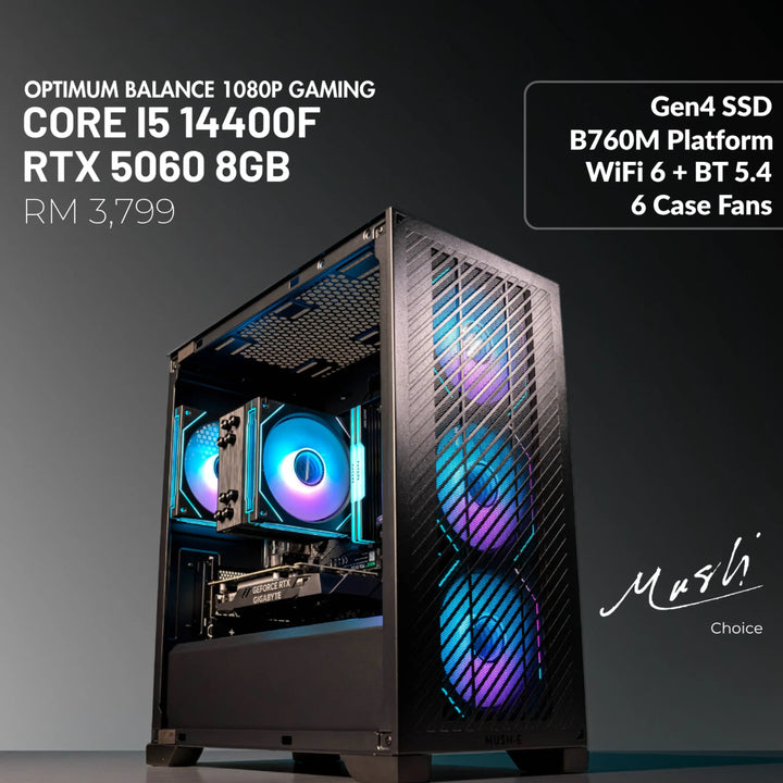 MUSH-E 301: Core i5 14400F + RTX 5060 8GB