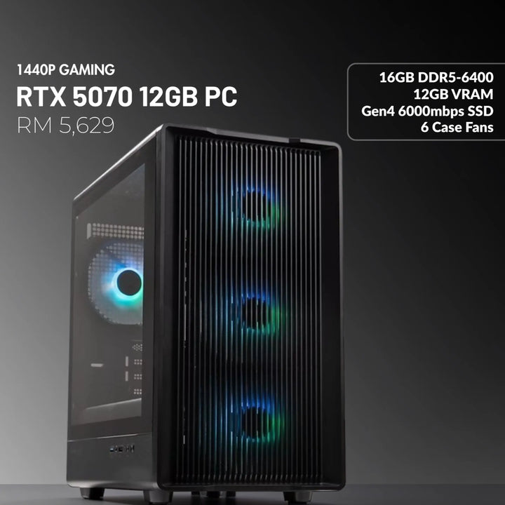 MUSH-E 301: RTX 5070 12GB Gaming PC