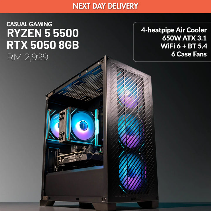 MUSH-E 301: Ryzen 5 5500 + RTX 5050 8GB
