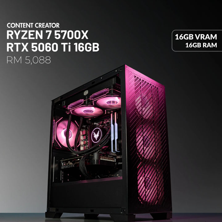 MUSH-E 301: Ryzen 7 5700X + RTX 5060 Ti 16GB