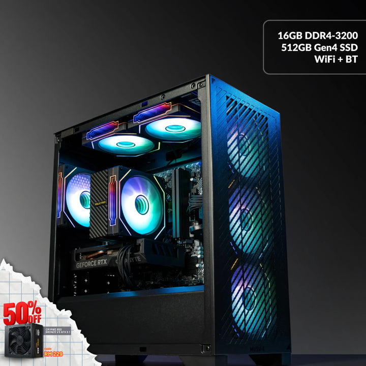 MUSH-E Airflow: CORE I5 14400F GAMING PC