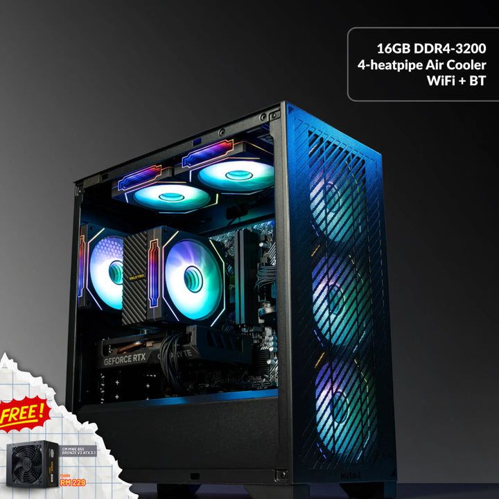 MUSH-E Airflow: RYZEN 5 5500 GAMING PC