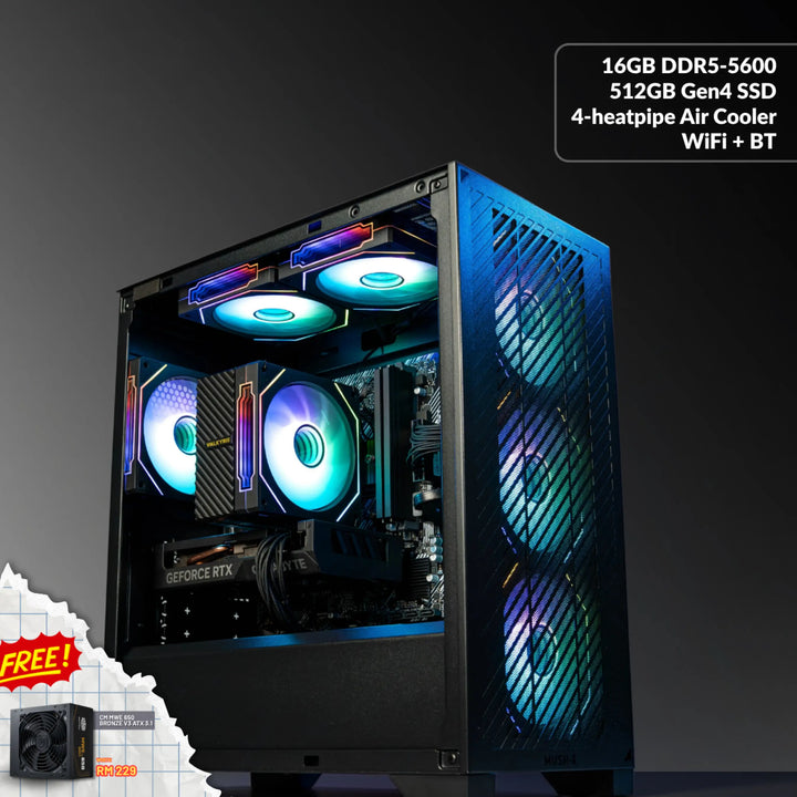 MUSH-E Airflow: RYZEN 5 7500F GAMING PC