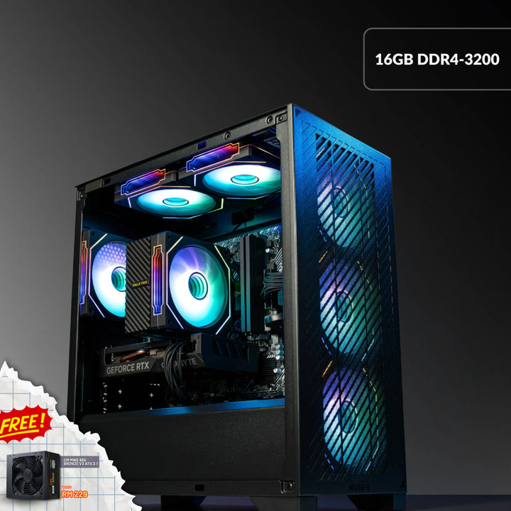 MUSH-E Airflow: RTX 3050 6GB GAMING PC