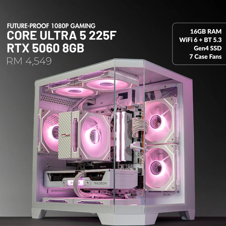 MUSH-E Frost: Core Ultra 5 225F + RTX 5060 8GB