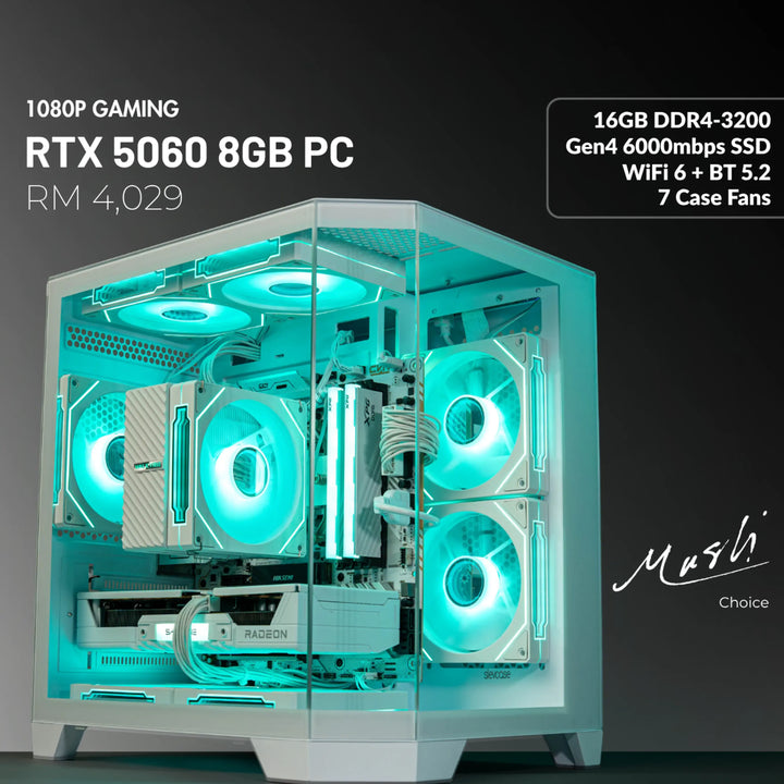 MUSH-E Frost: RTX 5060 8GB Gaming PC