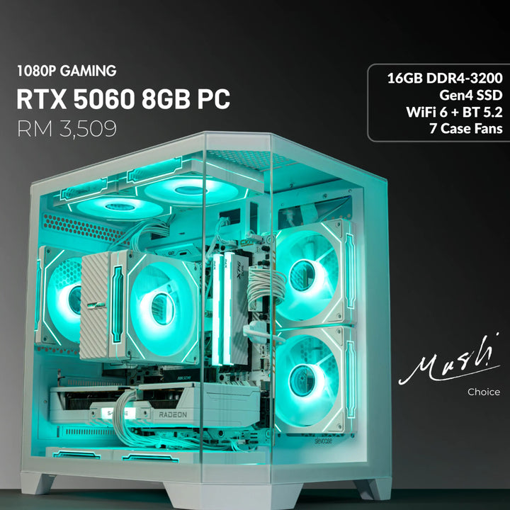 MUSH-E Frost: RTX 5060 8GB Gaming PC