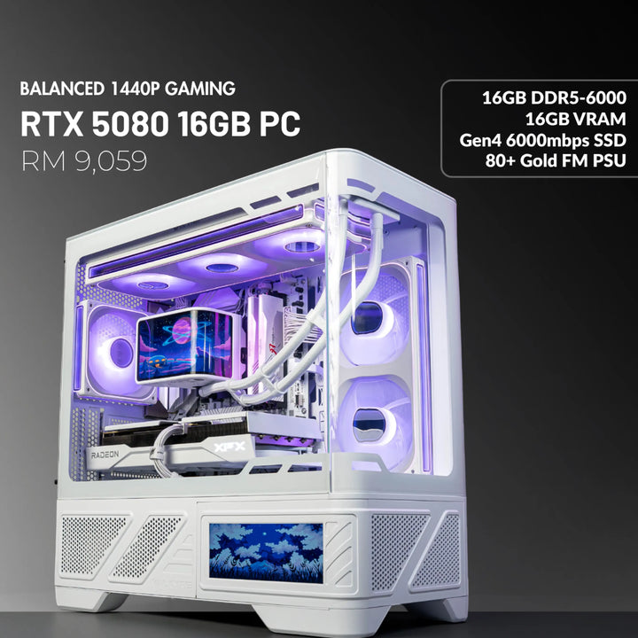 MUSH-E Frost: RTX 5080 16GB Gaming PC