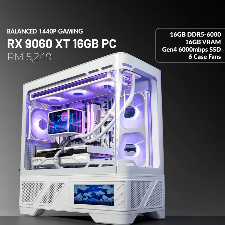 MUSH-E Frost: RX 9060 XT 16GB Gaming PC