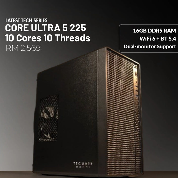 MUSH-E Office U5 WiFi: Intel Core Ultra 5 225, 16GB RAM, 500GB SSD (Customizable)