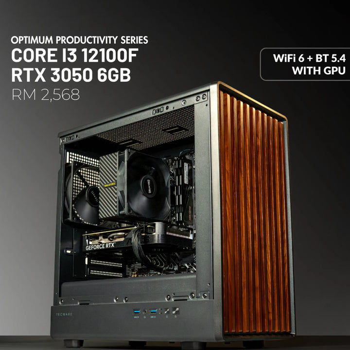 MUSH-E Office I3 WiFi: Intel Core i3 12100F + RTX 3050 6GB (Customizable)