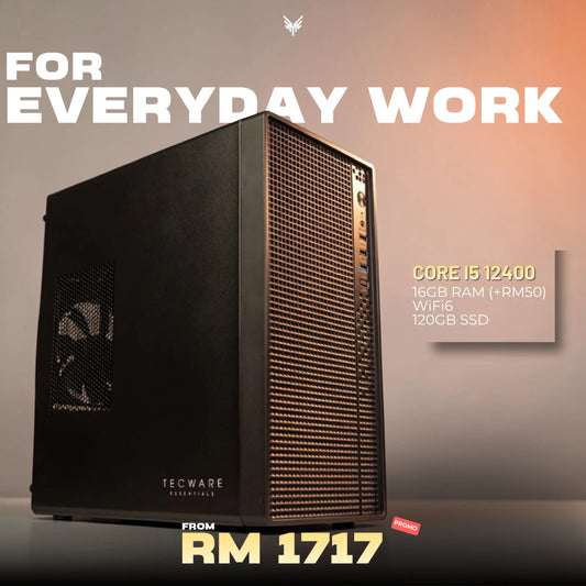 MUSH-E Office I5 WiFi: Intel Core i5 12400, 8GB RAM, 120GB SSD (Customizable)