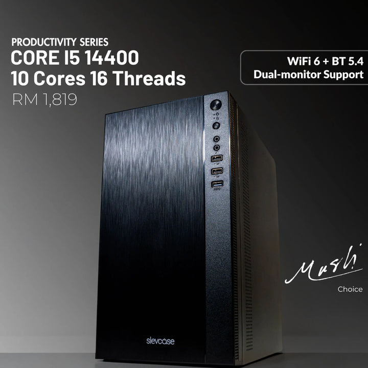 MUSH-E Office I5 WiFi: Intel Core i5 14400, 8GB RAM, 256GB SSD (Customizable)