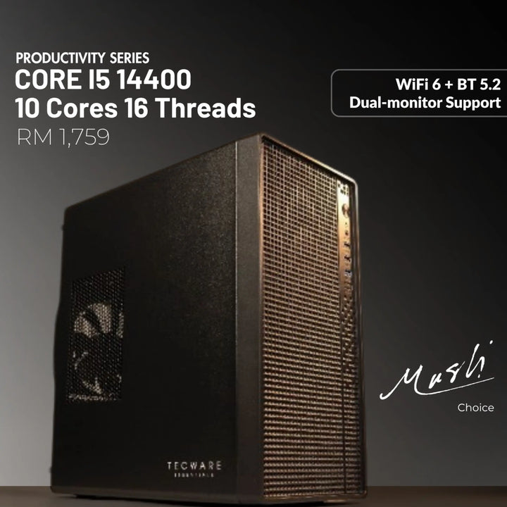 MUSH-E Office I5 WiFi: Intel Core i5 14400, 8GB RAM, 256GB SSD (Customizable)