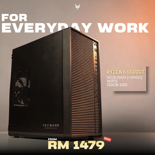 MUSH-E Office A5 WiFi: Ryzen 5 5500GT, 8GB RAM, 120GB SSD (Customizable)