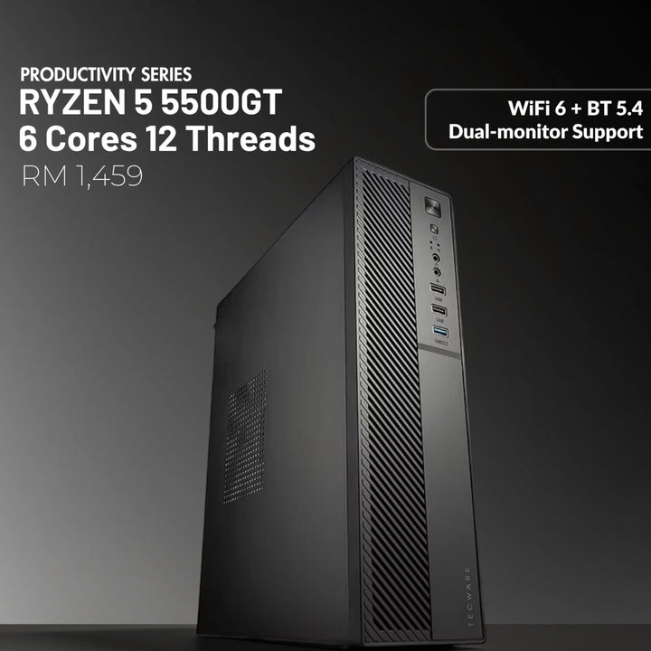 MUSH-E Office A5 WiFi: Ryzen 5 5500GT, 8GB RAM, 256GB SSD (Customizable)