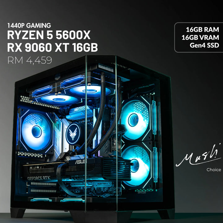 MUSH-E Showcase: Ryzen 5 5600X + RX 9060 XT 16GB