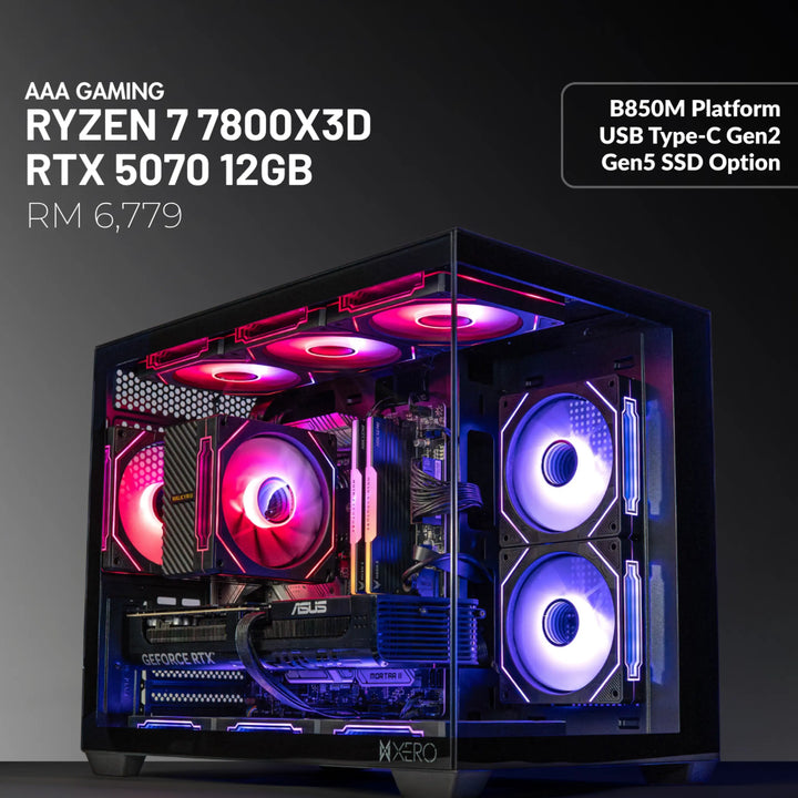 MUSH-E Showcase: Ryzen 7 7800X3D + RTX 5070 12GB