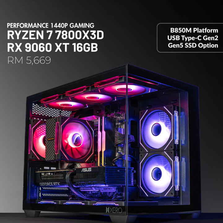 MUSH-E Showcase: Ryzen 7 7800X3D + RX 9060 XT 16GB